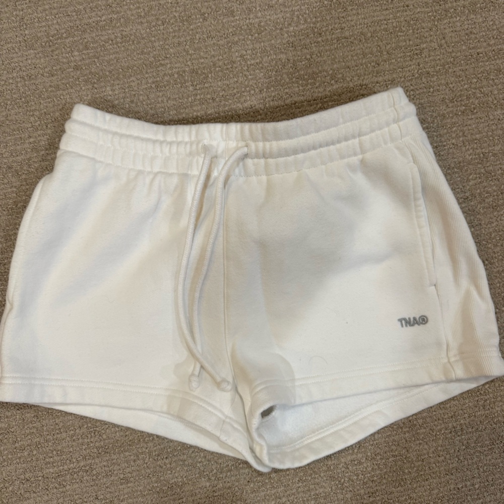 Aritzia TNA White Sweatfleece Shorts Small